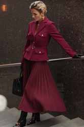 Florence Belted Blazer Pleated Skirt Set | Dress In Beauty